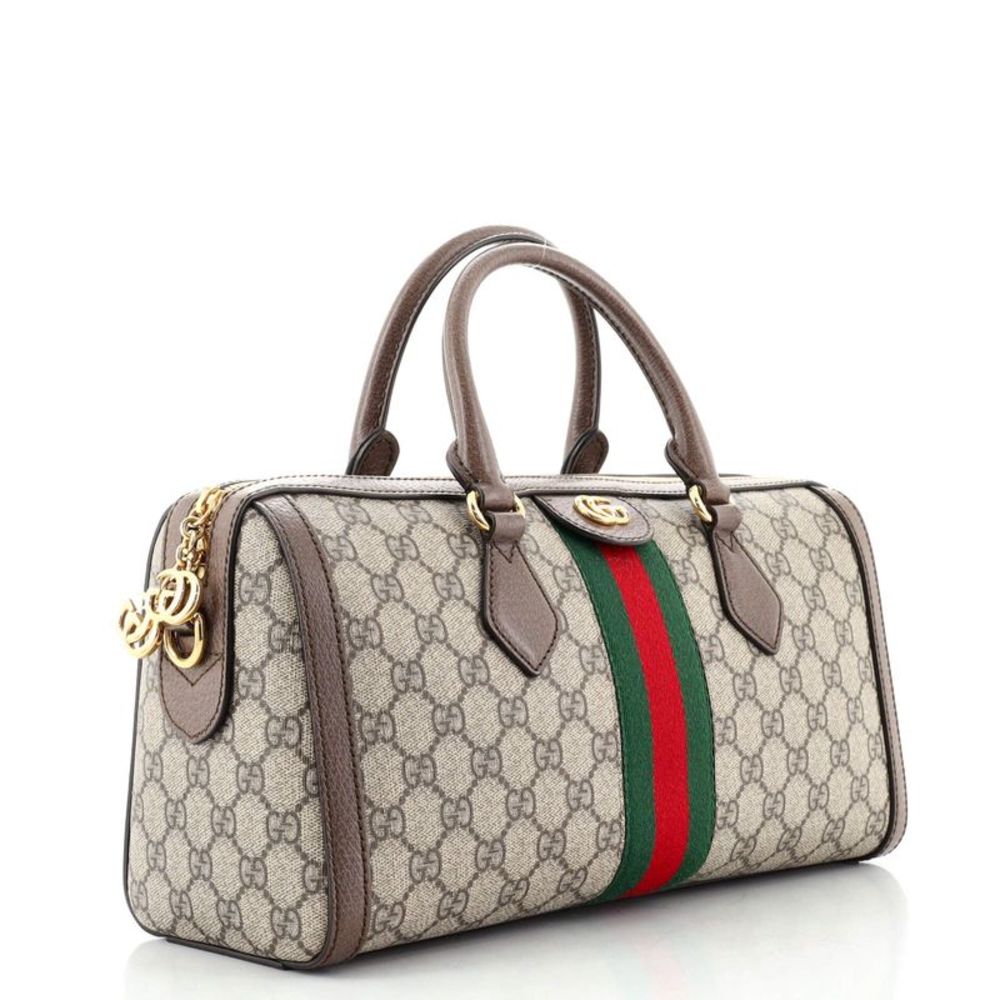 Gucci Ophidia Boston Bag GG Coated Canvas Medium Brown - Picture 2 of 6
